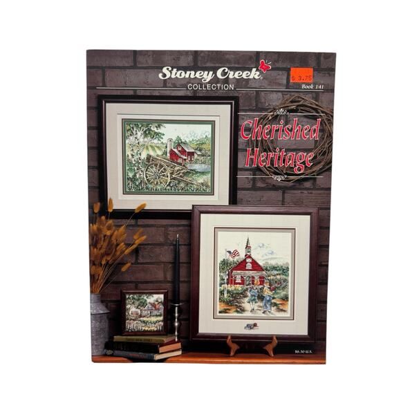 Vintage Cherished Heritage Cross Stitch Pattern Book STONEY CREEK Americana USA - Picture 1 of 4